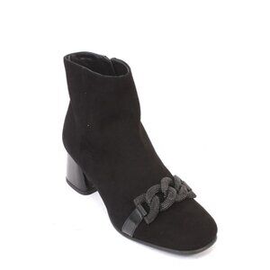 Luca Grossi 896a Black Suede Leather Ankle Heel Boots
